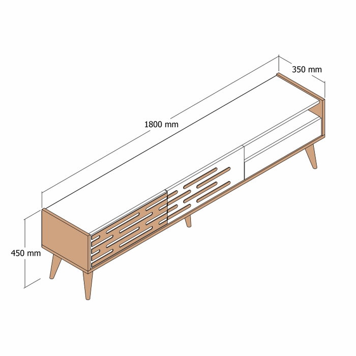 Hanah Home Valensiya Soporte para TV Nogal y Blanco